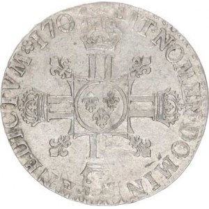 Francie, Ludvík XIV. (1643-1715), Ecu 1704 ? - přeražba Dav. 1320,1; KM 360