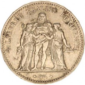 Francie, Třetí republika (1871-1940), 5 Francs 1875 A KM 820,1, rysky
