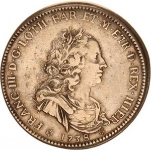 Itálie-Toskánsko, Francesco III. (1737-1746), 1/2 Francescone (5 Paoli) 1738, Pisa Cr. 6 R
