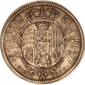 Itálie-Toskánsko, Francesco III. (1737-1746), 1/2 Francescone (5 Paoli) 1738, Pisa Cr. 6 R