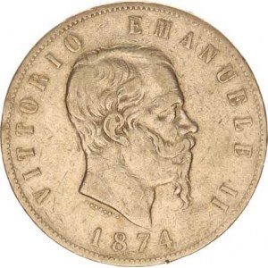 Itálie, Vittorio Emanuele II.(1861-1878), 5 Lire 1874 M/BN KM 8,3, hr., škr.