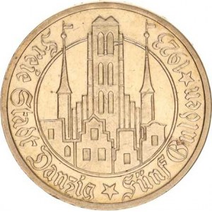 Gdaňsk - svobodné město (1919-1939), 5 Gulden 1923 KM 147 RR 25,052 g
