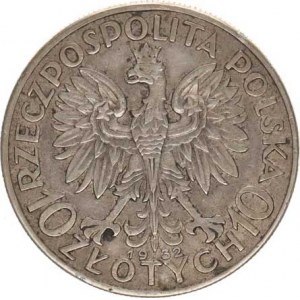 Polsko, (1923-1939), 10 Zlotych 1932 b.zn. Londýn - Hedvika Y. 22, dr. úh., tém.