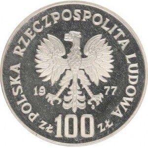 Polsko, (1952-1990), 100 Zlotych 1977 - ochrana přírody - zubr Y.87