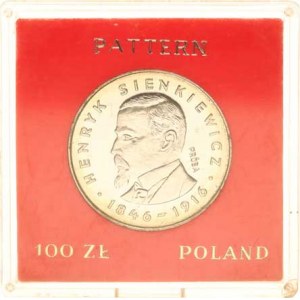Polsko, (1952-1990), 100 Zlotych 1977 - Sienkiewicz PRÓBA KM Pr299 R