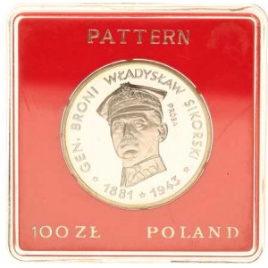 Polsko, (1952-1990), 100 Zlotych 1981 - gen. Sikorski PRÓBA KM Pr442