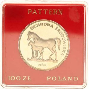 Polsko, (1952-1990), 100 Zlotych 1981 - kůň s hříbětem PRÓBA KM Pr448