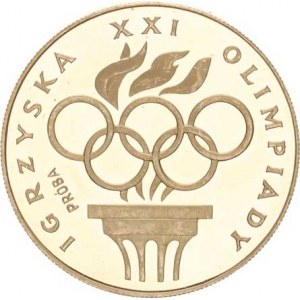 Polsko, (1952-1990), 200 Zlotych 1976 - XXI. Olympijské hry, oheň a kruhy PRÓBA