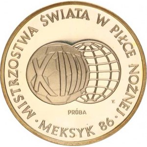 Polsko, (1952-1990), 1 000 Zlotych 1986 - MS ve fotbale Mexiko 86 PRÓBA