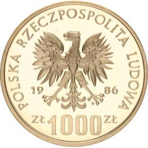 Polsko, (1952-1990), 1 000 Zlotych 1986 - MS ve fotbale Mexiko 86 PRÓBA