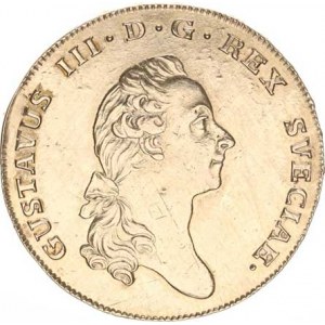 Švédsko, Gustav III. (1771-1792), 1 Riksdaler 1777 OL KM 514 R,  v rv. odstr. spona