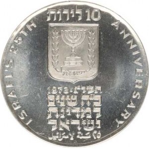 Israel, 10 Lirot 5733 /1973 AD/ - 25. výr. nezávislosti KM 71 minc.