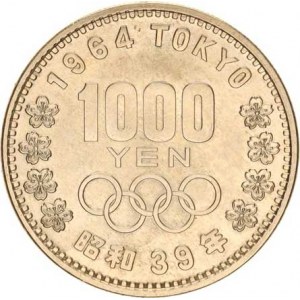 Japonsko, Hirohito (1926-1989), 1000 Yen rok 39 (1964) - OH Tokyo 1964 Y. 80 R