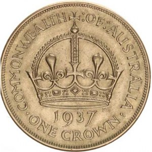 Austrálie, George VI. (1936-1952), 1 Crown 1937 KM 34 Ag 925 28,28 g