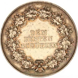 Německo - Prusko, Wilhelm I., - Střelecká medaile 1861, portrét císaře / v uzavřené