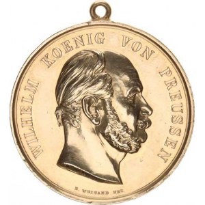 Německo - Prusko, Wilhelm - Střelecká medaile b.l., hlava císaře vpravo / v dubovém