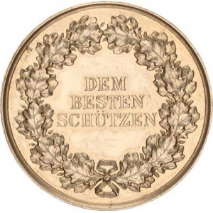 Německo - Prusko, Wilhelm - Střelecká medaile b.l., hlava císaře vpravo / v dubovém