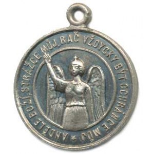 Náboženské medaile, Sušice - Kostel Andělů strážných, Průčelí kostela / Anděl