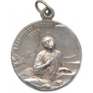 Náboženské medaile, Medaile kolem r. 1900, A: Sedící Kristus s dětmi a citát z bible