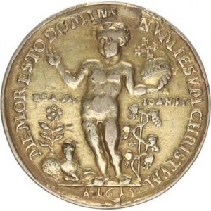 Náboženské medaile, Německo (17. stol.) - Av: Žehnající Ježíš s biblickým citátem 2 T