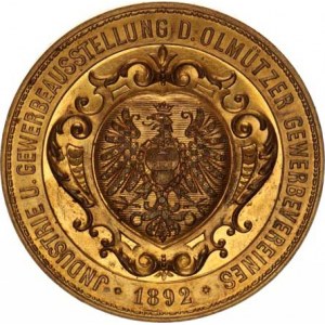 Olomouc, Průmyslová a živnostenská výstava 1892, orlice v ozdob.kartuši /