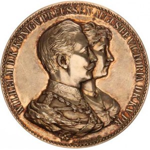 Německo, Wilhelm I. a Augusta, dvojportrét zprava / Svatební jubileum (180