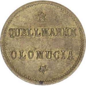 Šlarafie, Olomouc - Quellmarke Olomucia, 2-řádk. nápis / Hlava výra, opis