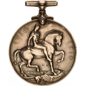 Anglie, George V. - Válečná medaile 1914-1918 Ag na hraně udělení: