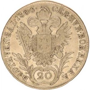 František I. (1792-1835), 20 kr. 1806 A - říšská koruna