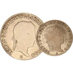Ferdinand V. (1835-1848), 20 kr. 1843 B, +5 kr. 1839 A 2 ks, m. o.
