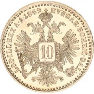 František Josef I.(1848-1918), 10 kr. 1869 b.zn. sbírkový stav, tém.