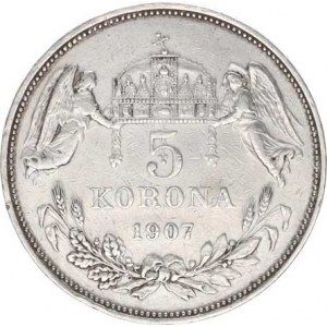 František Josef I.(1848-1918), 5 Koruna 1907 KB, škr.