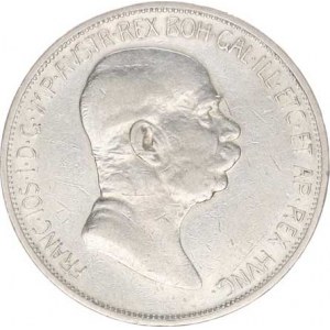 František Josef I.(1848-1918), 5 Koruna 1909 b.zn. - Schwartz, škr.