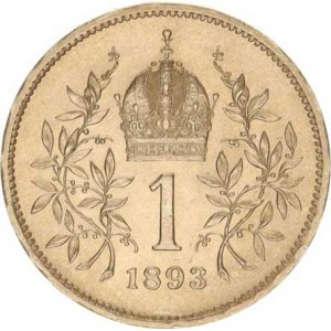 František Josef I.(1848-1918), 1 Koruna 1893 b.zn.