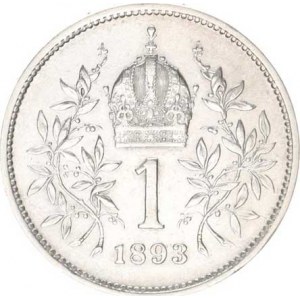 František Josef I.(1848-1918), 1 Koruna 1893 b.zn.