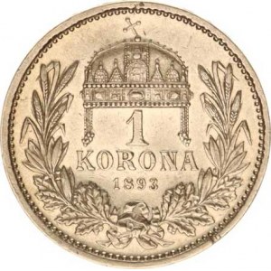 František Josef I.(1848-1918), 1 Koruna 1893 KB, tém.