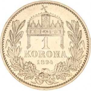 František Josef I.(1848-1918), 1 Koruna 1894 KB, tém.