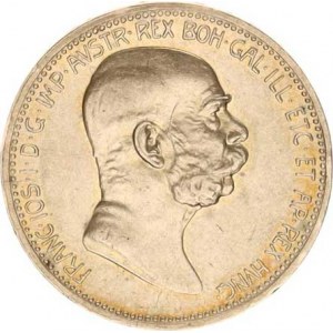 František Josef I.(1848-1918), 1 Koruna 1908 jubil. - tečka za HVNG.