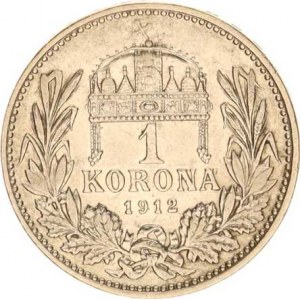 František Josef I.(1848-1918), 1 Koruna 1912 KB, dr. hr.