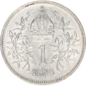 František Josef I.(1848-1918), 1 Koruna 1914 b.zn.