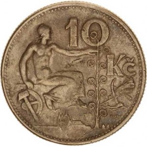 Údobí let 1918-1938, 10 Kč 1933 Falzum 11,478 g , patinovaný kov
