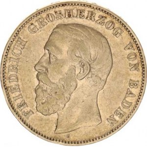 Baden, Friedrich I. (1852-56-1907), 5 Mark 1876 G KM 263,1