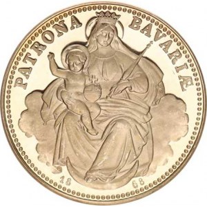 Bavorsko, Ludwig II. (1864-1886), Tolar spolkový 1868 - Madona KM 489 REPLIKA 2001 Ag 999