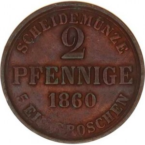 Brunswick - Wolfenbüttel, Wilhelm (1831-1884), 2 Pfennige 1860 KM 1155