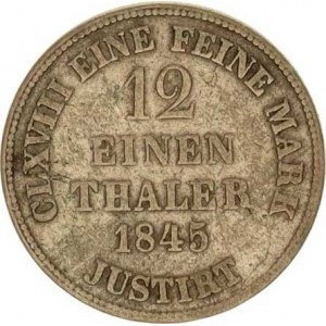 Hannover, Ernst August (1837-1851), 1/12 tolaru 1845 B KM 194.2, tém.