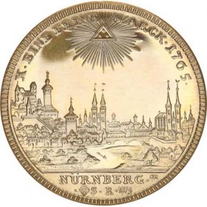 Norimberk - město, Tolar 1765 SR - Josef II. / Pohled na město Cr. 80 Repli