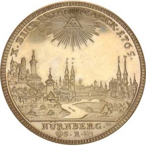 Norimberk - město, Tolar 1765 SR - Josef II. / Pohled na město Cr. 80 Repli