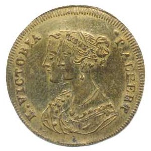 Norimberk - město, Početní žeton b.l. (pol. 19.stol.), dvojportrét královny Viktorie
