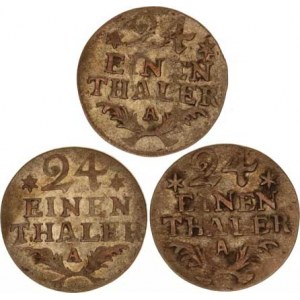 Prusko, Friedrich II.(1740-1786), 1/24 tolaru 1782 A, 1783 A, 1786 A 3 ks