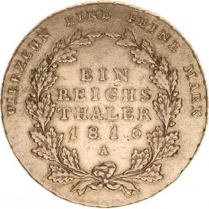 Prusko, Friedrich Wilhelm III.(1797-1840), Tolar 1816 A - hlava vpravo KM 387,1; Cr.114 R